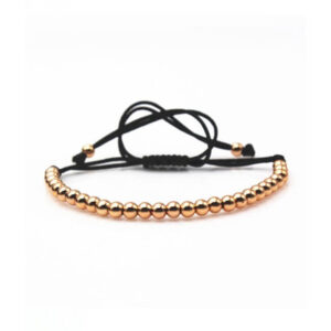 Elegant Och Stilrent Armband Lux Macrame Kopparkulor (roséguld)