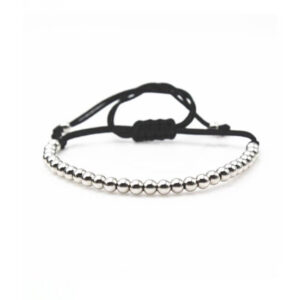 Elegant Och Stilrent Armband Lux Macrame Kopparkulor (silver)