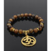 Handgjort Armband Mantra Guld M. Bruna Tigereye-stenar