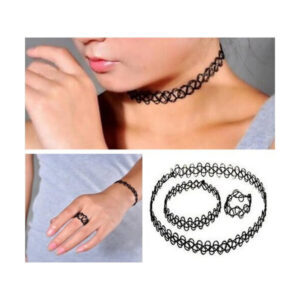 Trendigt Stretch Choker Set Ring Armband Och Halsband
