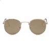 Runda solglasögon retro guld brunt glas