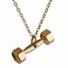 Trendigt Gym Hantel Halsband M. Guld Kedja