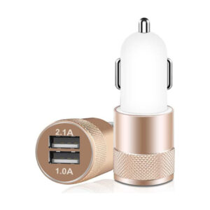 Universal Billaddare Med Dubbla Usb 3.1a Guld Mobilladdare Bil