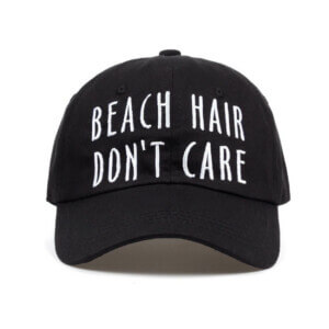 Svart Strapback Keps Dad Hat för Tjejer Pappakeps Beach Hair Dont Care Strandkeps