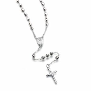 Långt Vitguldpläterat Halsband Radband Silver/vitguld