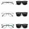 Clip-on solglasögon wayfarer svart fäst på befintliga glasögon