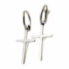 2-pack Silver Fake Piercing Öron Utan Hål Hängande Kors