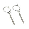 2-pack Silver Fake Piercing Öron Utan Hål Hängande Stavar