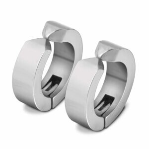 2 pack silver metallic fake orhangen stor ring utan hal 1