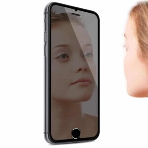 Apple iphone 7 plus heltackande spegel skarmskydd spegelglas plast tpu 2