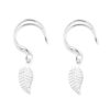 2-pack fake helix piercing öron örhänge ear cuff med fjäder silver