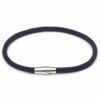 Morkblatt minimalistiskt tygarmband blatt navy tyg rep med spanne i metall