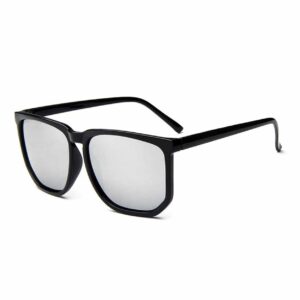 Svarta Stora Retro Solglasögon Spegelglas