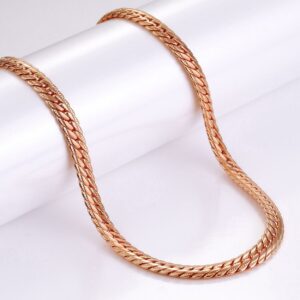 Tjock glittrig kedja i guld roseguld 55 cm lang halsband lank 4