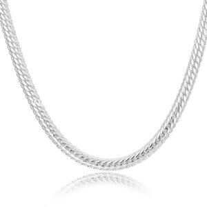 Tjock glittrig kedja i silver 66 cm lang halsband lank 2