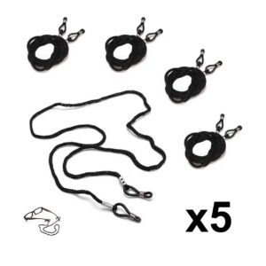 5-pack Senilsnöre Glasögonsnodd Glasögonsnöre Svart Halsrem