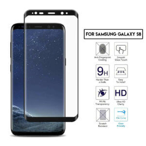 Samsung galaxy s8 heltackande skarmskydd glas med kolfiber 6
