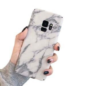 Samsung galaxy s9 plus mobilskal skal fodral vit marmor 2