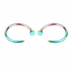 2-pack Flerfärgad Fake Piercing Läpp Näsring Septum Läppring Utan Hål