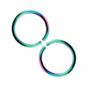 2-pack Regnbåge Fake Piercing Öron Läpp Näsring Septum Läppring