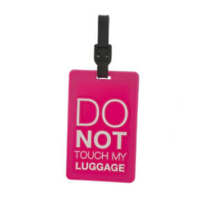 Rosa adresstag baggagetag adresslapp do not touch my luggage skinn lader for vaska baggage resetillbehor resvaska ryggsack