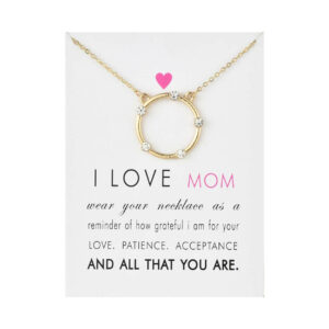 Gåvohalsband I Love Mom Mamma Mor Mors Dag Halsband Guld