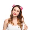 Hårband Med Rosa Blommor Håraccessoar Diadem Hårblomma