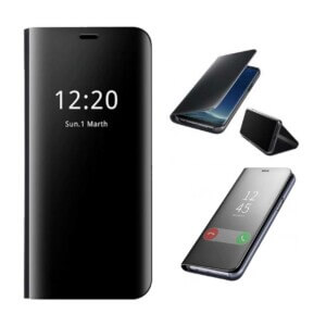 Huawei p20 p30 pro mate 20 smart view mobilskal svart spegel fodral skal