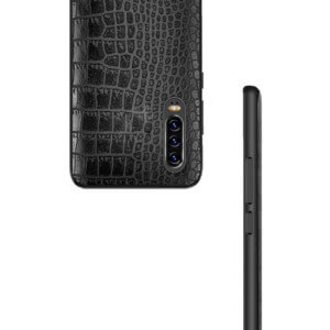 Huawei p30 pro svart lader skinn krokodil mobilskal skal krokodilskinn fodral mobilfodral tunnt pu 3