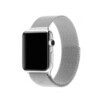 Silver klockarmband for apple watch 1 2 3 magnetiskt mesh milanese metall magnetlas rostfritt silvrigt
