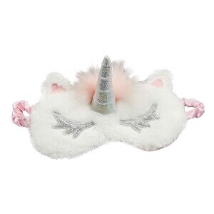 Skon rosa ogonmask enhorning unicorn mjuk gullig lurvig 3d foam sovmask ogonmask for flygresor resor flyg somn 3