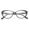 Spetsiga svarta cat eye läsglasögon styrka +1. 0 glasögon