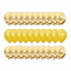 30-pack Ballonger Guld Konfettiballonger Födelsedag 31cm