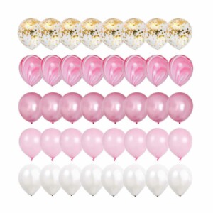 40 pack ballonger rosa marmor guld konfettiballonger fodelsedag 31cm