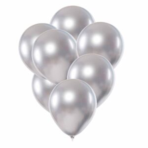 50-pack Ballonger Silver Metallic Fest Födelsedag 26cm