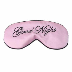 Mjuk rosa sovmask ogonmask i silke flyg resor good night 3