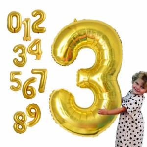 Stora sifferballonger guld metallic fodelsedag fest 102cm 0 9