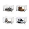 Genomskinlig skolada skoforvaring transparent stapelbar forvaring for skor sneakers display 4