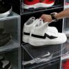 Genomskinlig skolada skoforvaring transparent stapelbar forvaring for skor sneakers display 5