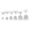 2-pack silver kristall piercing örhänge piercingsmycke