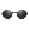 Runda solglasögon svart metall