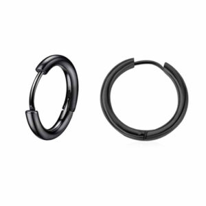 2-pack Svart Örhänge Näsring Piercingsmycke Ring Metall