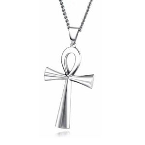 Egyptiskt Kors Halsband Med Kedja Silver