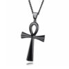 Egyptiskt Kors Halsband Med Kedja Svart Gunmetal