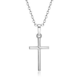 Silver Kors Halsband Med Tunn Silverkedja