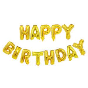 Happy birthday fodelsedag ballonger guld fest bokstavsballonger fodelsedagsfest firande