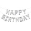 Silver happy birthday fodelsedag ballonger fest bokstavsballonger fodelsedagsfest firande 2