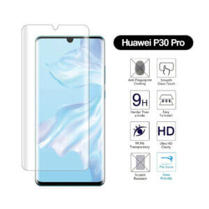Huawei p30 pro heltackande skarmskydd hardat glas curve displayskydd displayfilm