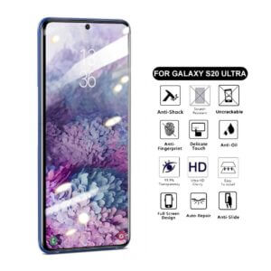 Samsung galaxy s20 ultra heltackande skarmskydd displayfilm skyddsplast