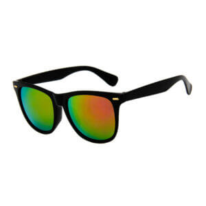 Tropical eyewear solglasoegon bondi i svart med roett spegelglas sidovy